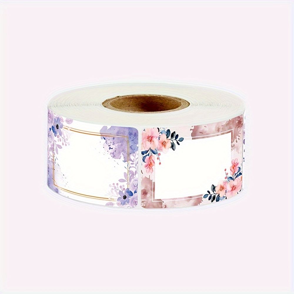 250pcs Elegant Floral Labels - Handwritten Style Kitchen Stickers with Golden Accents, Watercolor Flowers Design for Refrigerator & Freezer Food Storage, Kitchen Storage