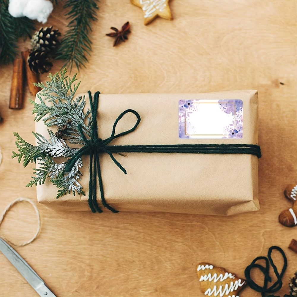 250pcs Elegant Floral Labels - Handwritten Style Kitchen Stickers with Golden Accents, Watercolor Flowers Design for Refrigerator & Freezer Food Storage, Kitchen Storage