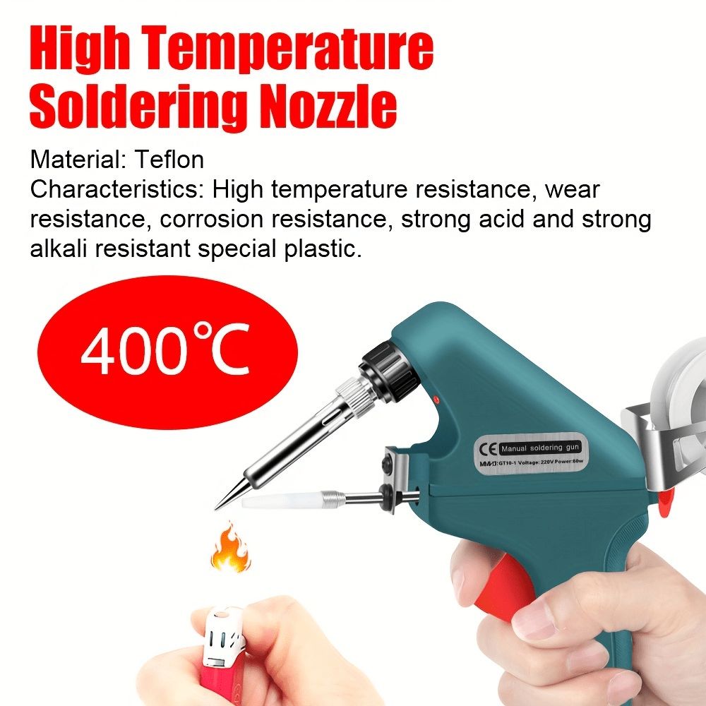 [Electric Soldering Iron Gun] Handheld Electric Soldering Iron Gun Kit - Adjustable Temperature LED Light Tweezers Wire Welding Tool - DIY Hobby Professional Use