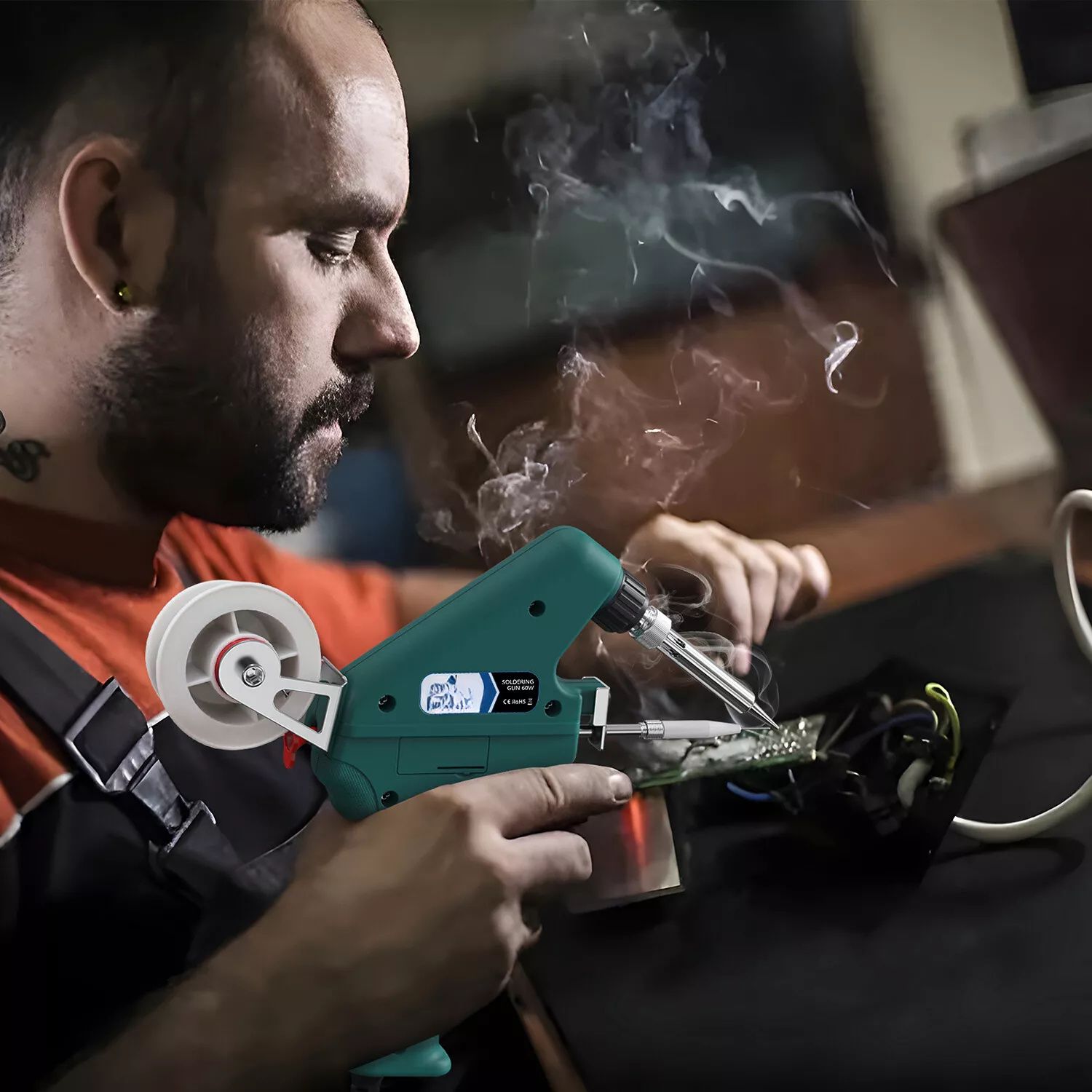 [Electric Soldering Iron Gun] Handheld Electric Soldering Iron Gun Kit - Adjustable Temperature LED Light Tweezers Wire Welding Tool - DIY Hobby Professional Use