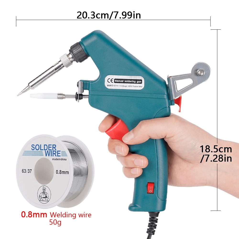 [Electric Soldering Iron Gun] Handheld Electric Soldering Iron Gun Kit - Adjustable Temperature LED Light Tweezers Wire Welding Tool - DIY Hobby Professional Use