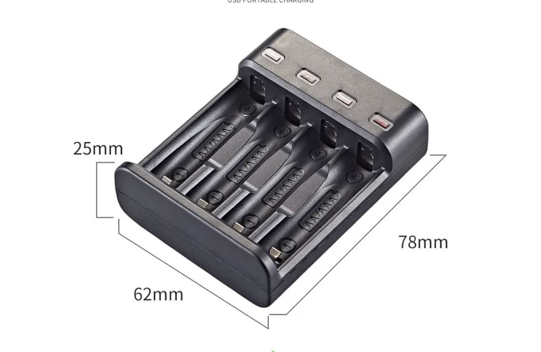 4 Slots Electric Battery Charger Intelligent Fast LED Indicator USB Charger for AA/AAA Ni-MH/Ni-Cd Rechargeable Battery