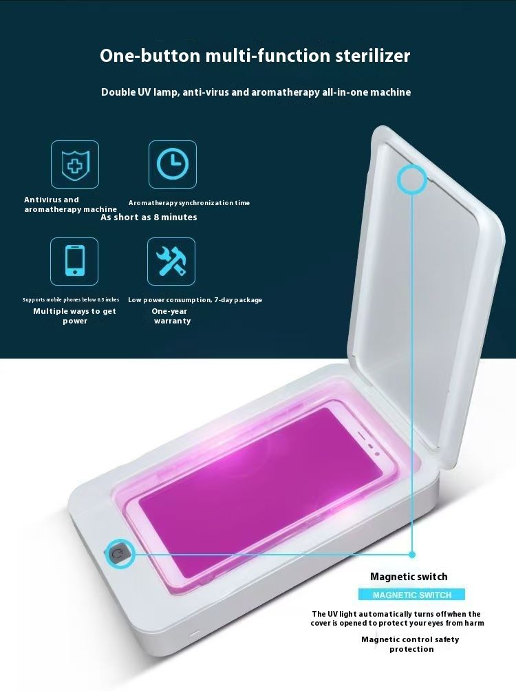 Portable UV Phone Disinfection Box  for Home Use  Suitable for Disinfecting Masks  Baby Clothes  Cosmetic Tools