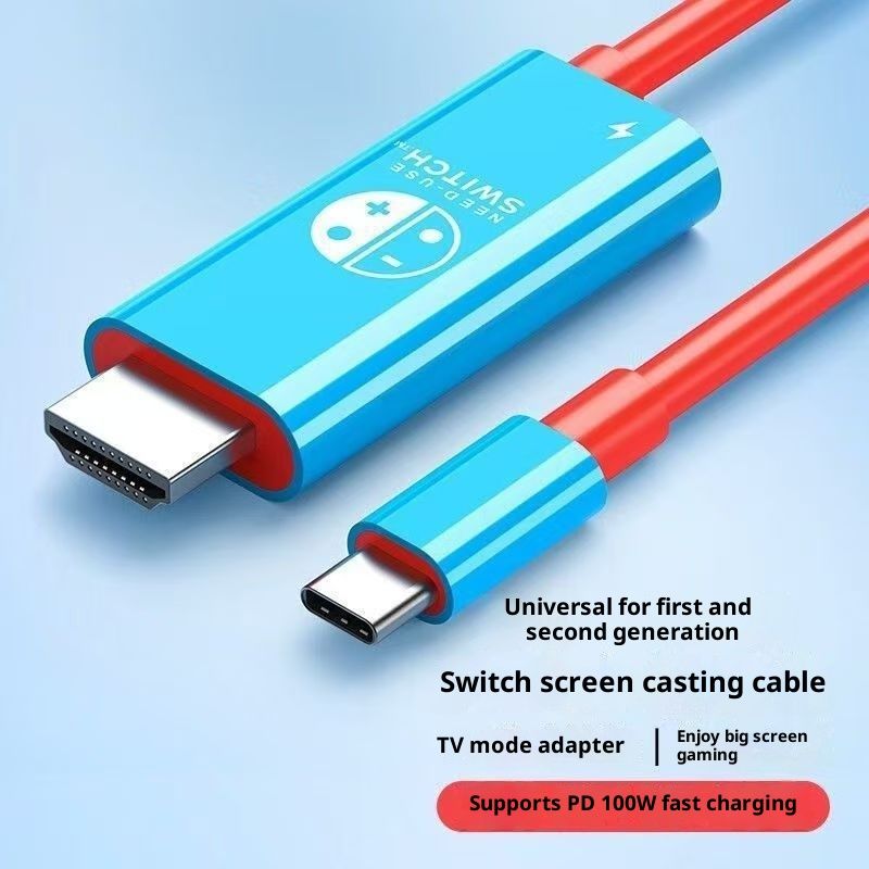 Type-C to HDMI Cable 4K 60Hz, for Nintendo NS2/Switch/Phone/Laptop, 2-in-1 USB-C to HDMI Adapter Cable for TV Monitor Projector