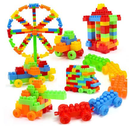 100pc Blocks Toy Children DIY  Construction Set Games Montessori Educational Toys For Kids Gifts Stacking Blocks boy girl baby toys Fast delivery within 1-5 days