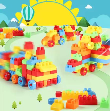 100pc Blocks Toy Children DIY  Construction Set Games Montessori Educational Toys For Kids Gifts Stacking Blocks boy girl baby toys Fast delivery within 1-5 days