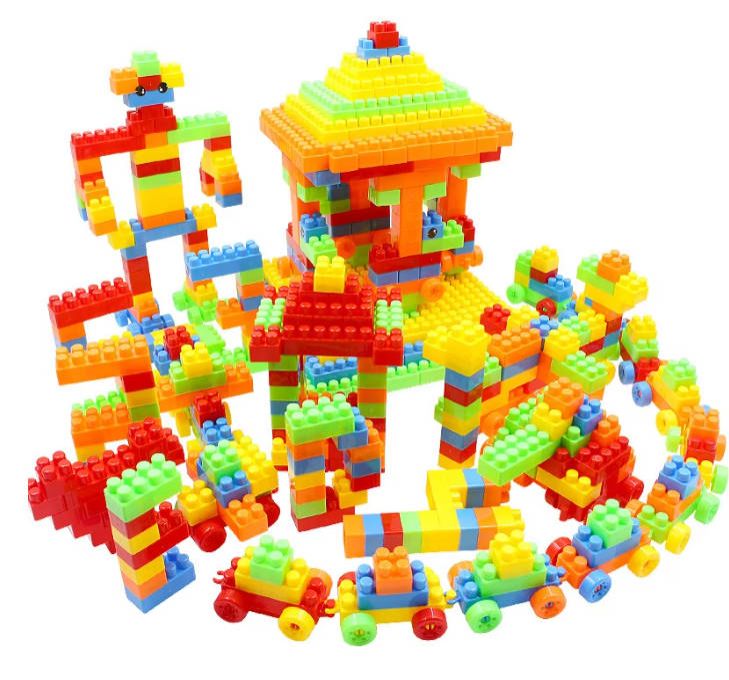 100pc Blocks Toy Children DIY  Construction Set Games Montessori Educational Toys For Kids Gifts Stacking Blocks boy girl baby toys Fast delivery within 1-5 days