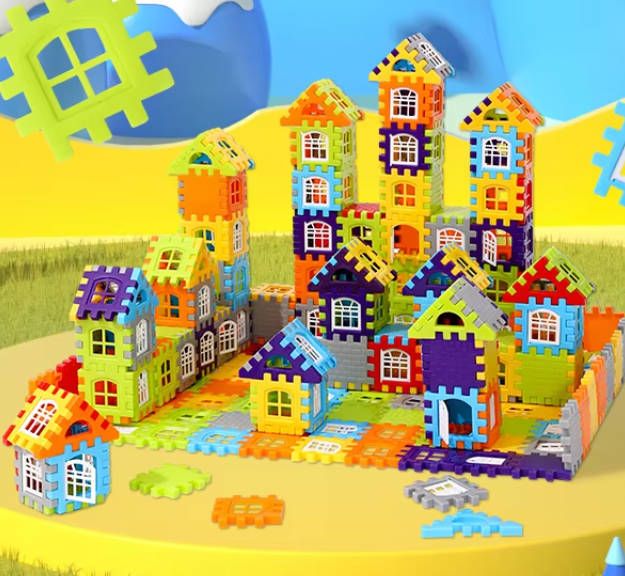 70pc Educational enlightenment toys  buildg children's assembling random color building set blocks educational toys children's gifts kids Stacking Block KHouse Building Fast delivery within 1-5 days