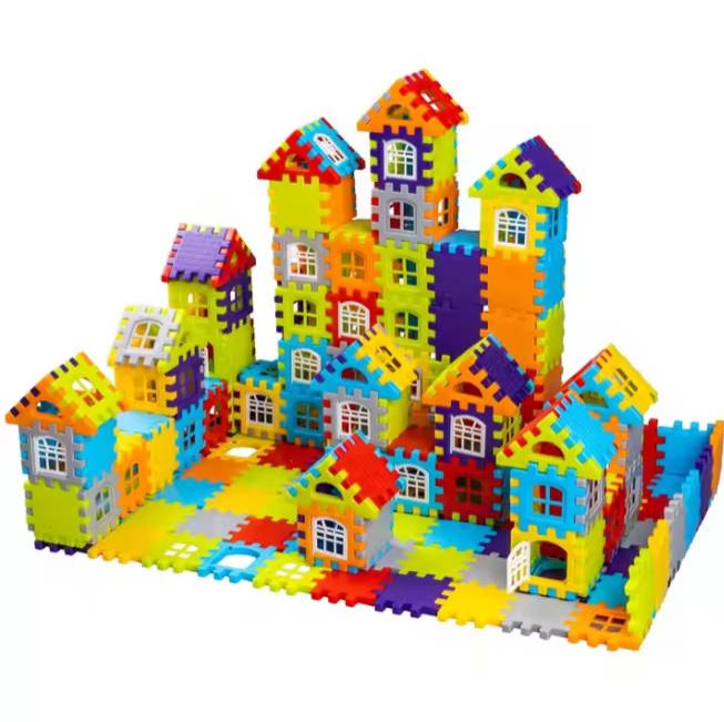 70pc Educational enlightenment toys  buildg children's assembling random color building set blocks educational toys children's gifts kids Stacking Block KHouse Building Fast delivery within 1-5 days