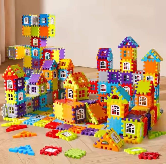 70pc Educational enlightenment toys  buildg children's assembling random color building set blocks educational toys children's gifts kids Stacking Block KHouse Building Fast delivery within 1-5 days