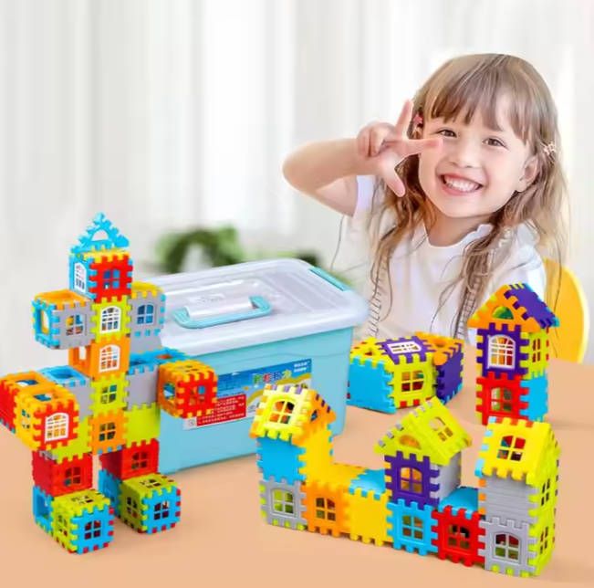 70pc Educational enlightenment toys  buildg children's assembling random color building set blocks educational toys children's gifts kids Stacking Block KHouse Building Fast delivery within 1-5 days