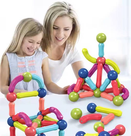 25pc Toy Children  Magnetic Building Blocks DIY Magnet Sticks Balls Construction Set Games Montessori Educational Toys For Kids Fast delivery within 1-5 days