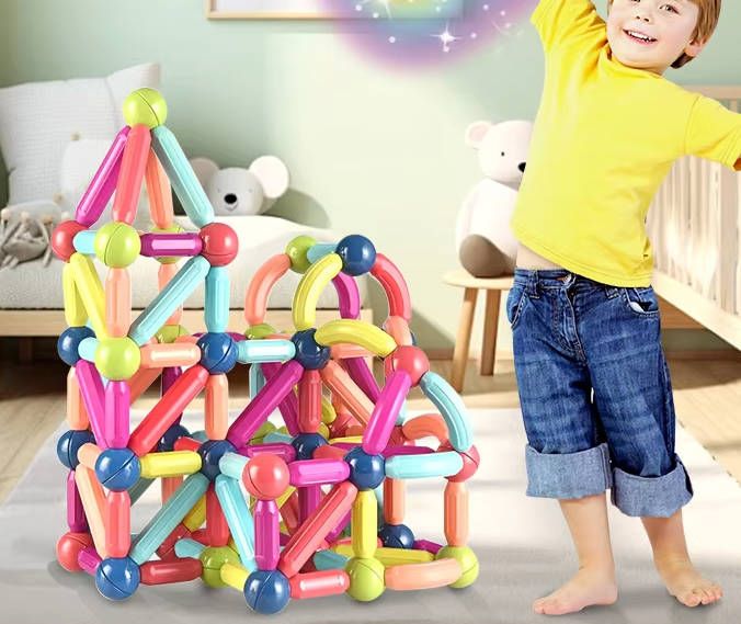 25pc Toy Children  Magnetic Building Blocks DIY Magnet Sticks Balls Construction Set Games Montessori Educational Toys For Kids Fast delivery within 1-5 days