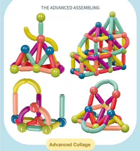 25pc Toy Children  Magnetic Building Blocks DIY Magnet Sticks Balls Construction Set Games Montessori Educational Toys For Kids Fast delivery within 1-5 days