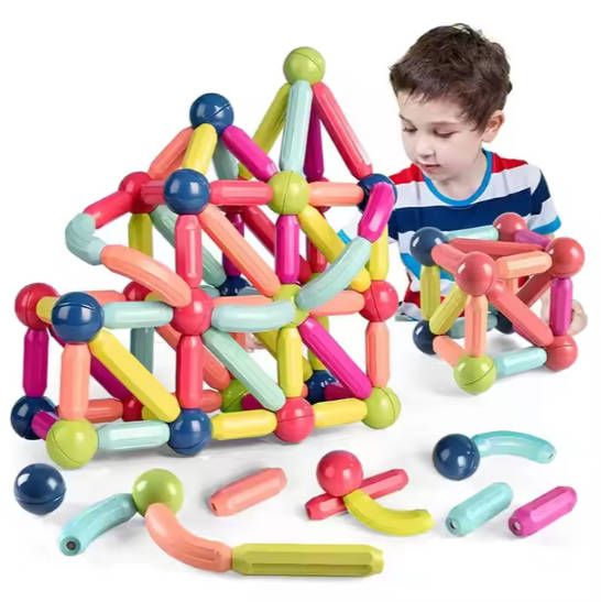 25pc Toy Children  Magnetic Building Blocks DIY Magnet Sticks Balls Construction Set Games Montessori Educational Toys For Kids Fast delivery within 1-5 days