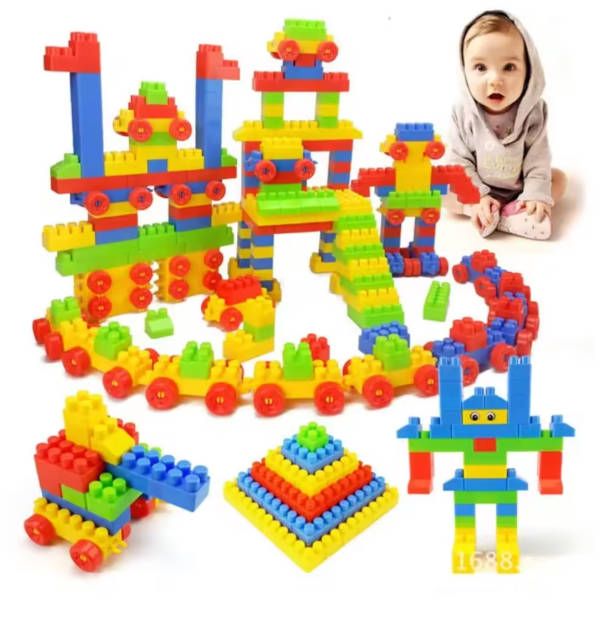100pc Blocks Toy Children DIY  Construction Set Games Montessori Educational Toys For Kids Gifts Stacking Blocks boy girl baby toys Fast delivery within 1-5 days