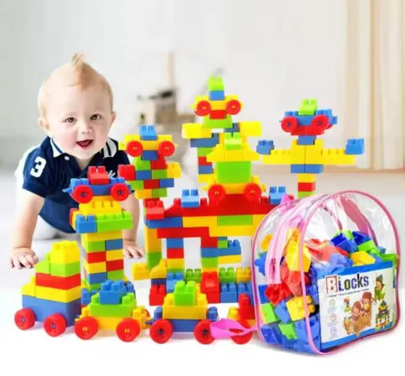 100pc Blocks Toy Children DIY  Construction Set Games Montessori Educational Toys For Kids Gifts Stacking Blocks boy girl baby toys Fast delivery within 1-5 days