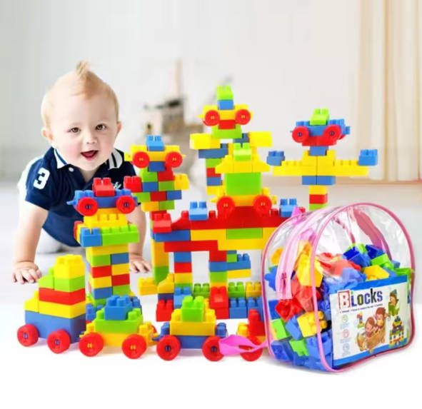 100pc Blocks Toy Children DIY  Construction Set Games Montessori Educational Toys For Kids Gifts Stacking Blocks boy girl baby toys Fast delivery within 1-5 days