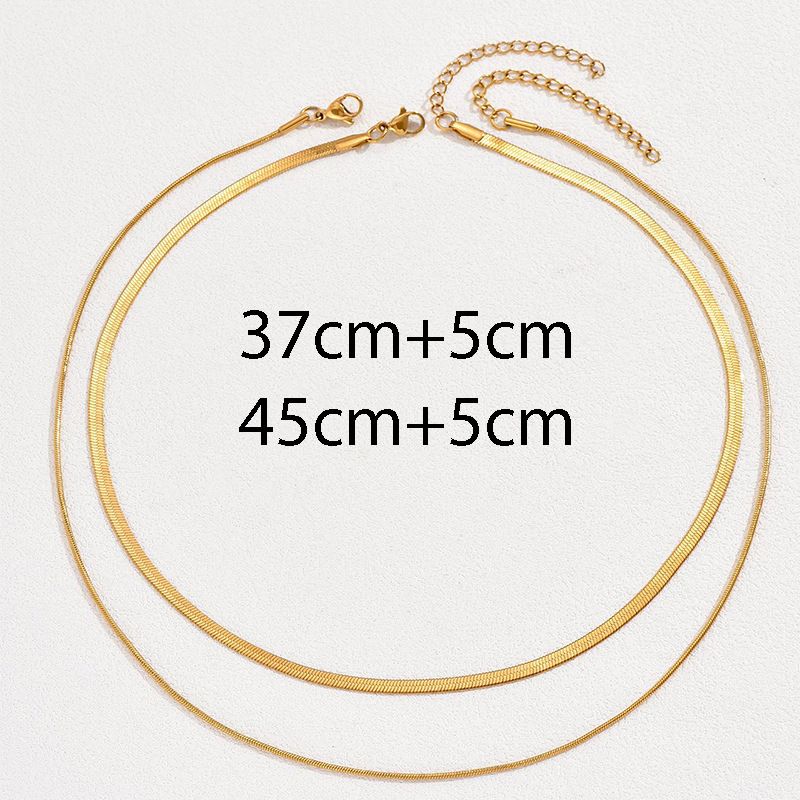 2 PCS/Set Titanium Steel Double Layered Necklace Fashionable Non-Fading High Quality Necklace Women's Personalised Collarbone NecklaceMulti-Layer Necklace Set