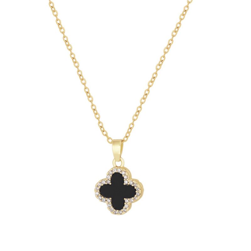 Hot Sale Four Leaf Clover Small Pendant Girls Fashion Temperament Necklace Light Luxury Personality Simple Collarbone Chain
