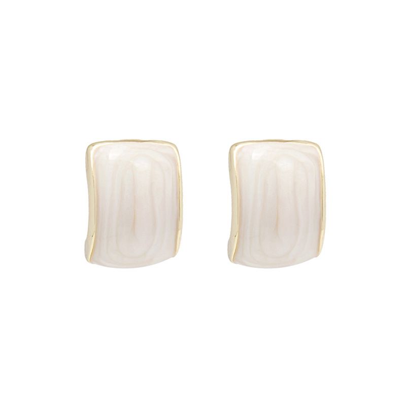 New Silver Pin Earrings Popular High-grade Earrings Square Gemstone Earrings Small and Delicate Premium Earring Beautiful Women's Earrings