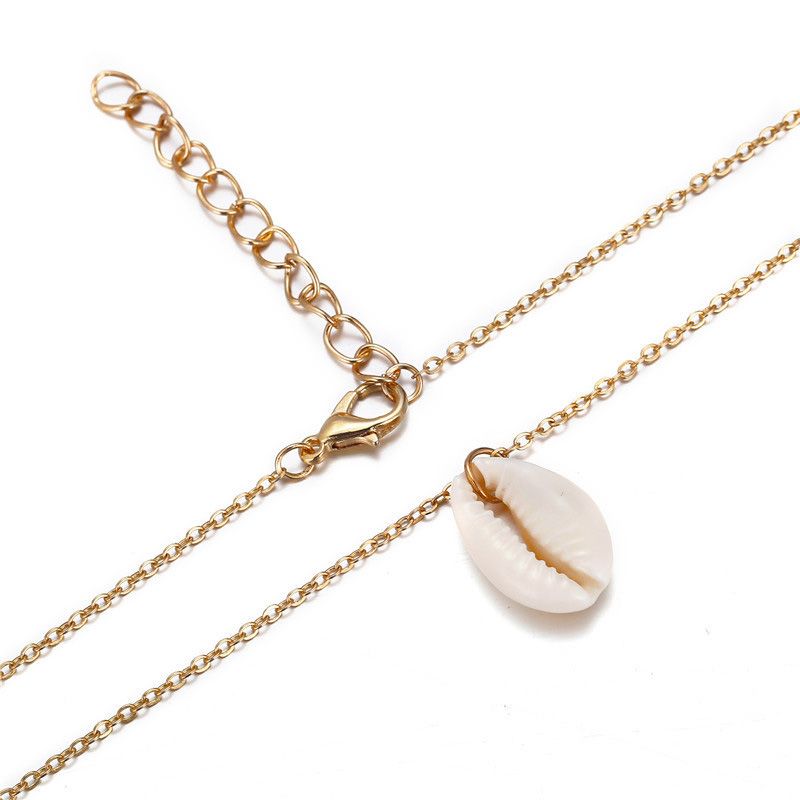 New Fashion Female Small Pendant Single Beach Shell Pendant Necklace 
Hot Selling Personality Temperament Jewellery Beautiful Simple Collarbone Chain Gold