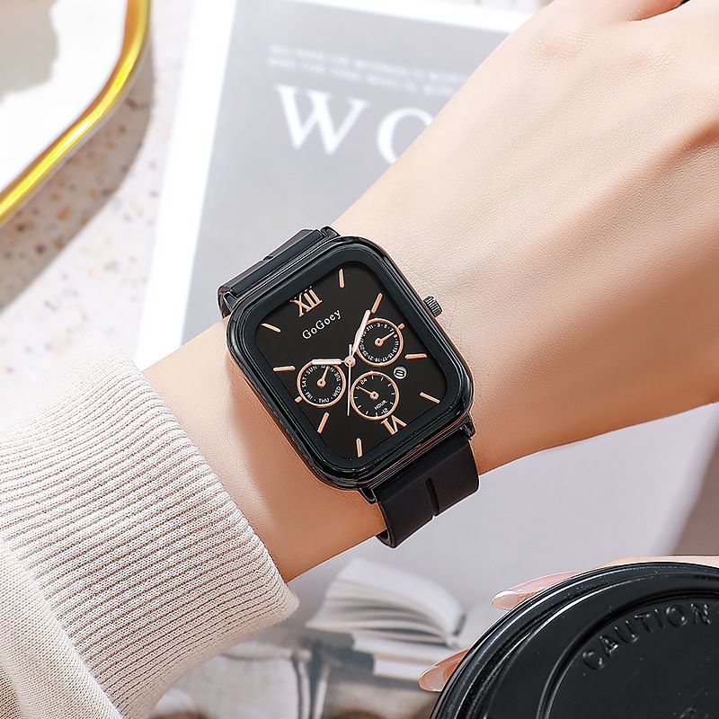 New Fashion Versatile Women's Leather Watch Girl's Rectangular Personalized Wristwatch Popular Quartz Watch With A Niche Temperament And High-end Aesthetics