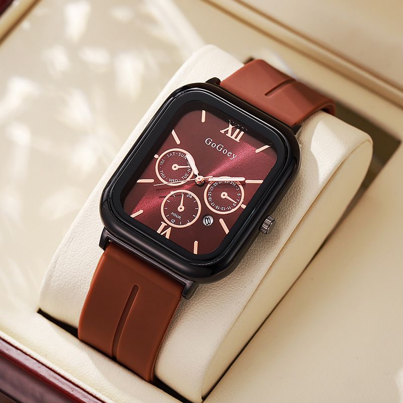 New Fashion Versatile Women's Leather Watch Girl's Rectangular Personalized Wristwatch Popular Quartz Watch With A Niche Temperament And High-end Aesthetics