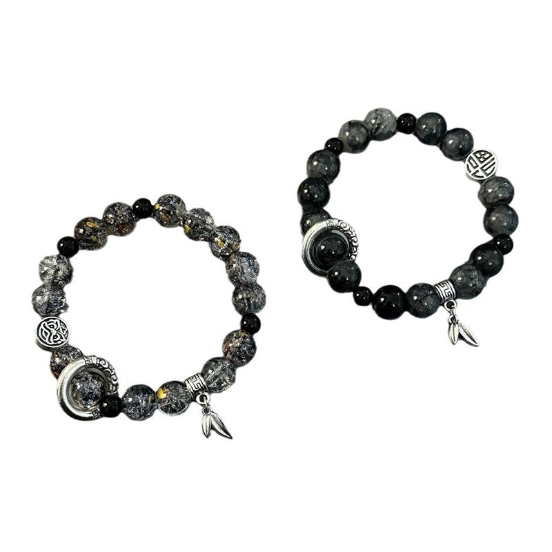 New Ice Cracked Bead Bracelet Men's High-end Bracelet Fashionable Trendy Men's And Women's Bracelets Exquisite Beautiful Bracelets Versatile Accessories Suitable For Gift