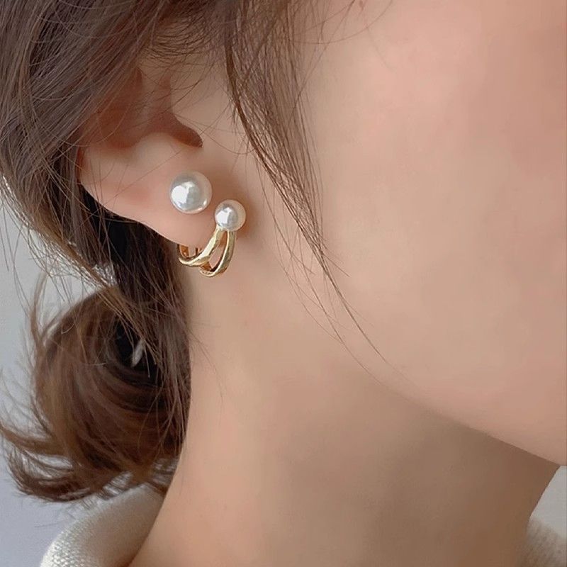 Pearl Earrings For Women New Trendy French Retro Light Luxury Earrings Niche High-End Design Temperament Earrings