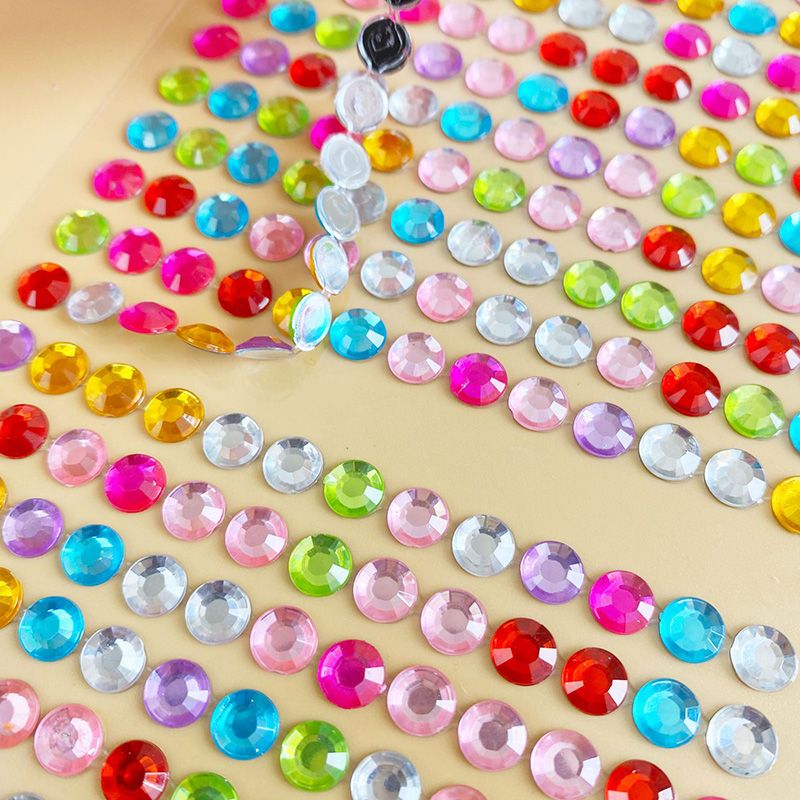 6mm Diamond Sticker Crystal Sticker Children's Acrylic Diy Car Mobile Phone Photo Album Decoration Rhinestone Sticker Mobile Phone Case Random Sticker