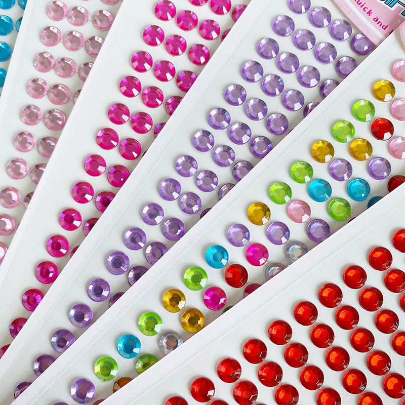 6mm Diamond Sticker Crystal Sticker Children's Acrylic Diy Car Mobile Phone Photo Album Decoration Rhinestone Sticker Mobile Phone Case Random Sticker