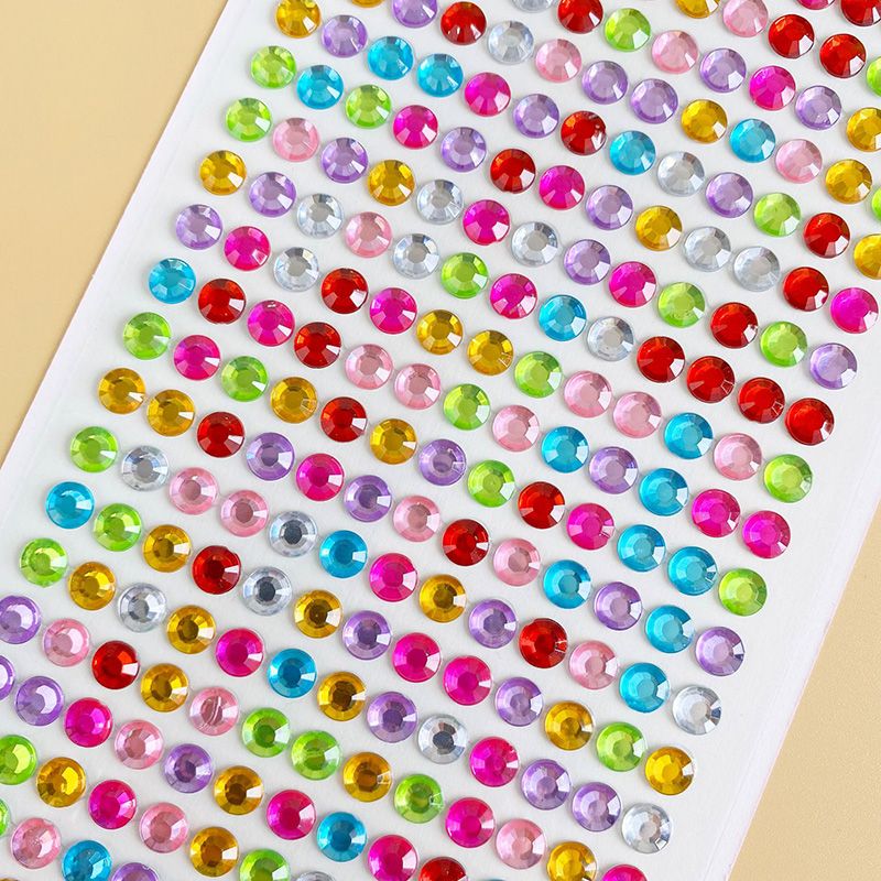 6mm Diamond Sticker Crystal Sticker Children's Acrylic Diy Car Mobile Phone Photo Album Decoration Rhinestone Sticker Mobile Phone Case Random Sticker