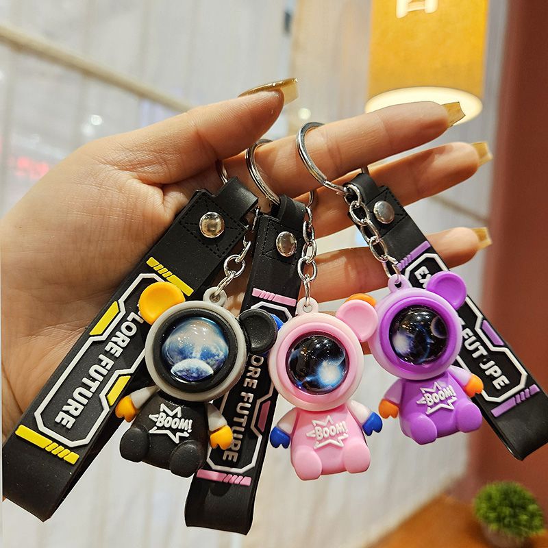 Traveling Space Bear Key Buckle Car Block Table Of Pendant Four Section Chain Dolls Little Gift Bags Bag Chain