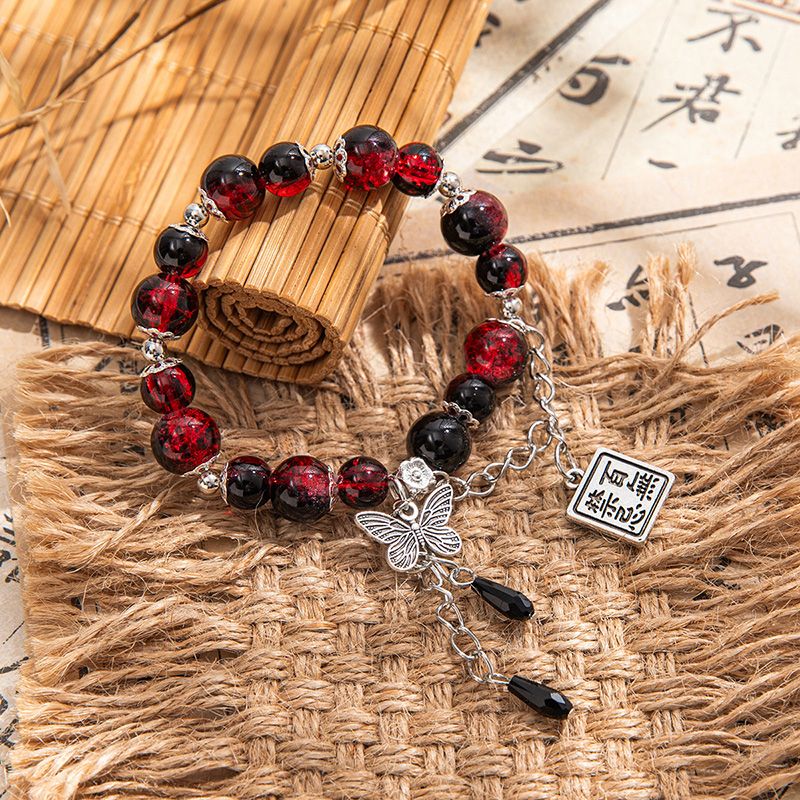 No Taboos Diy Chinese Style Flower And Butterfly Beaded Bracelets For Women With Good Looks And Ins Style Bracelets For Besties And Gifts
