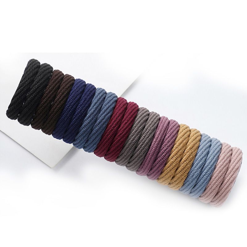 20 PCS/Set Hot Selling Thick And High Elastic Basic Hair Ring Simple Hair Tie Towel Ring Head Rope For Women Without Seams And No Damage To Hair Rope