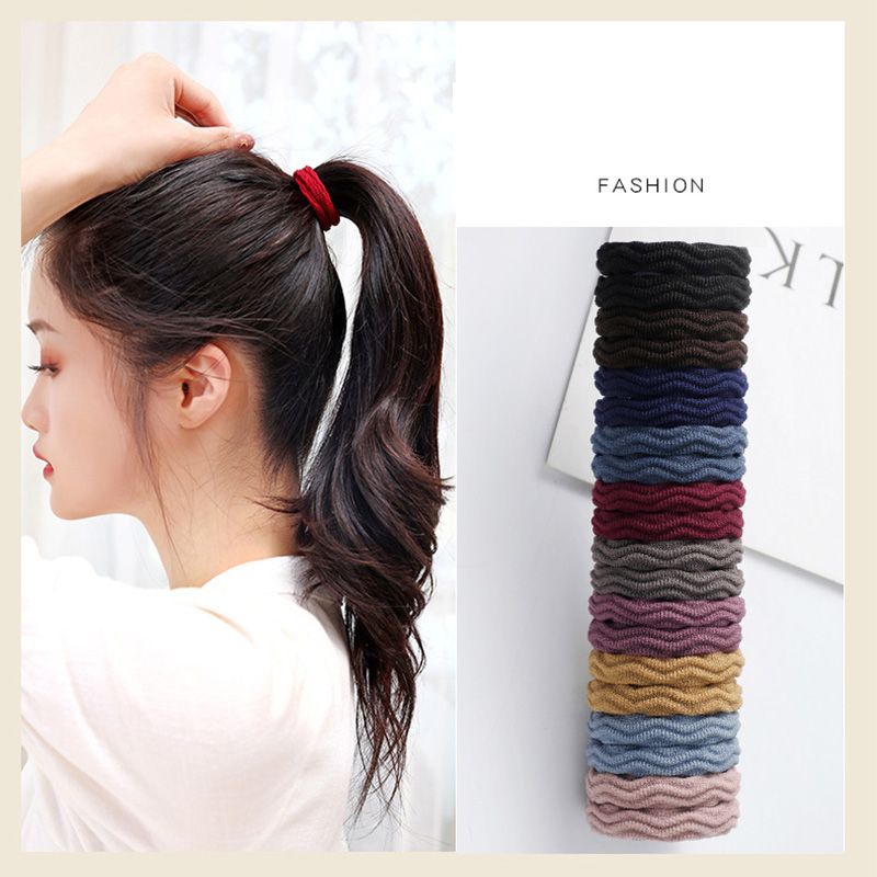 20 PCS/Set Hot Selling Thick And High Elastic Basic Hair Ring Simple Hair Tie Towel Ring Head Rope For Women Without Seams And No Damage To Hair Rope