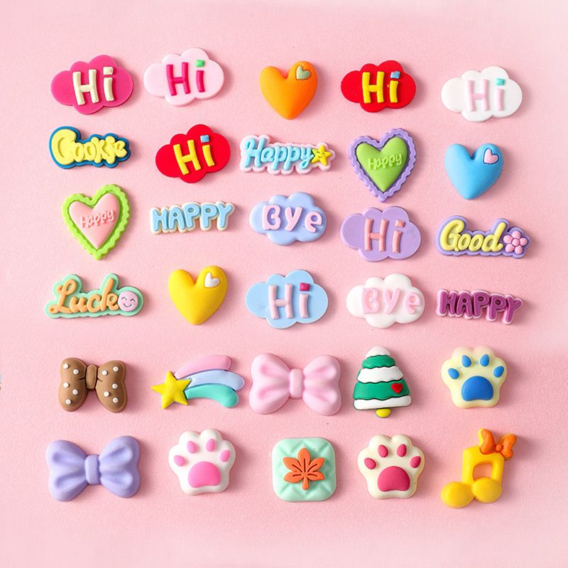 20 PCS/Set Tiny Random Style 3D Soft Glue Patch In The Hot Sale Mobile Phone Case Decorative Three-Dimensional Cartoon Soft Glue Patch Cute Shape Casually Paste With Tape Back Glue