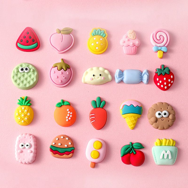20 PCS/Set Tiny Random Style 3D Soft Glue Patch In The Hot Sale Mobile Phone Case Decorative Three-Dimensional Cartoon Soft Glue Patch Cute Shape Casually Paste With Tape Back Glue