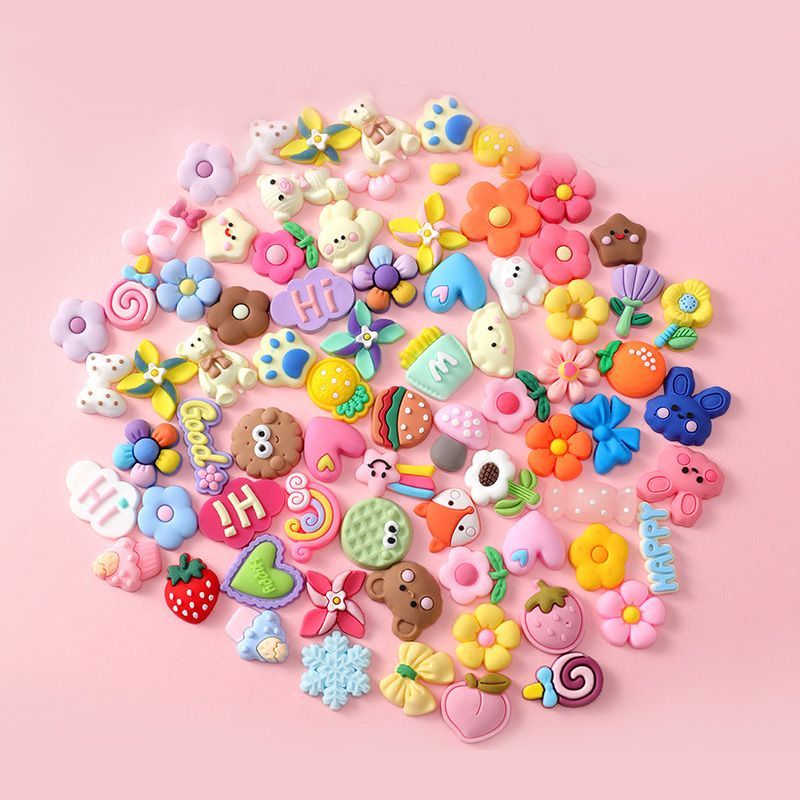 20 PCS/Set Tiny Random Style 3D Soft Glue Patch In The Hot Sale Mobile Phone Case Decorative Three-Dimensional Cartoon Soft Glue Patch Cute Shape Casually Paste With Tape Back Glue