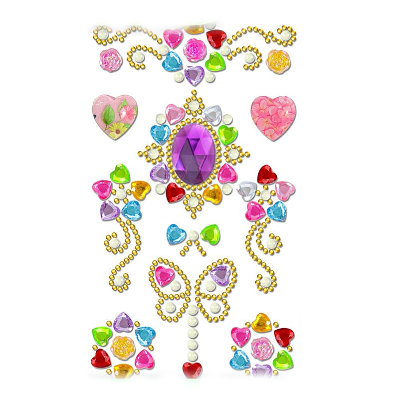8 PCS/Set New Exquisite Beautiful DIY Acrylic Adhesive Creative Decoration Personalized Crystal Diamond Sticker Mobile Phone Cup Computer Decoration