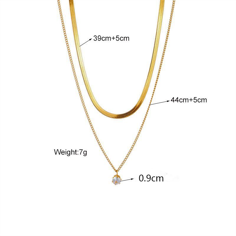 Fashionable Niche Design Titanium Steel Metal Diamond Multi-Layer Chain Jewelry Clavicle Chain Temperament Versatile Necklace