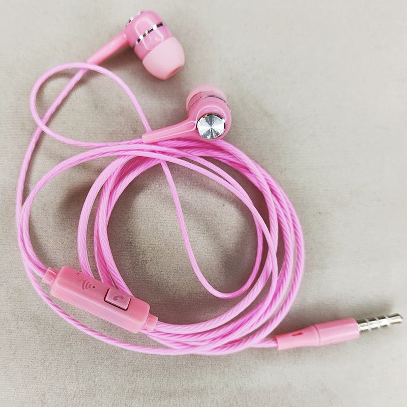 3.5mm Round Hole S12 Heavy Bass In-Ear Wired Earphones Crystal Line With Microphone Electroplating Ring Universal Earphones For Mobile Phones Laptop PC