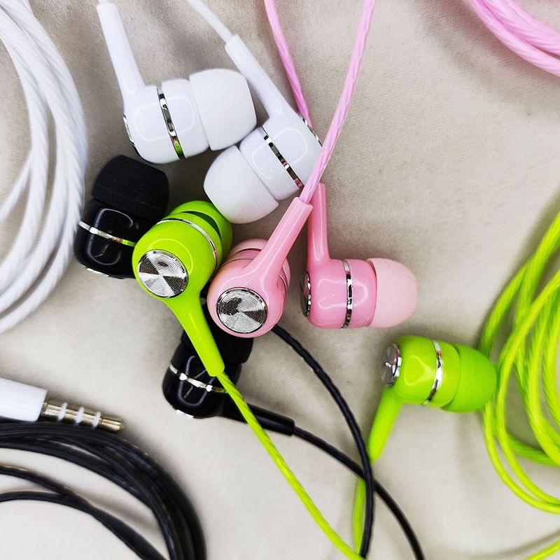 3.5mm Round Hole S12 Heavy Bass In-Ear Wired Earphones Crystal Line With Microphone Electroplating Ring Universal Earphones For Mobile Phones Laptop PC