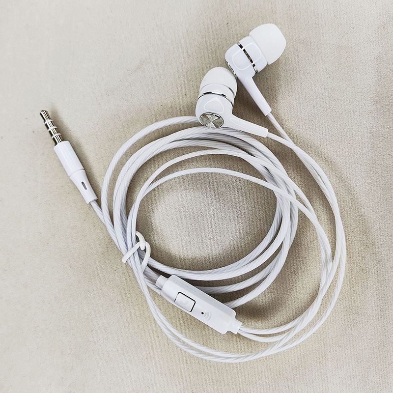3.5mm Round Hole S12 Heavy Bass In-Ear Wired Earphones Crystal Line With Microphone Electroplating Ring Universal Earphones For Mobile Phones Laptop PC