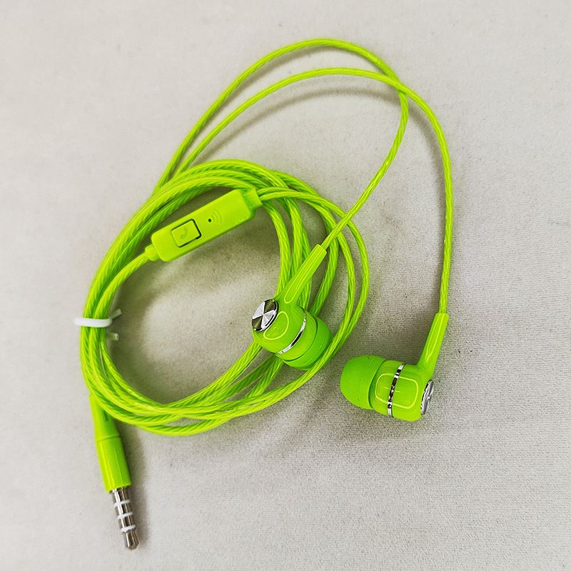 3.5mm Round Hole S12 Heavy Bass In-Ear Wired Earphones Crystal Line With Microphone Electroplating Ring Universal Earphones For Mobile Phones Laptop PC