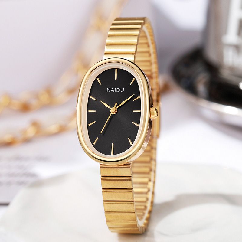 Hot Sale New Fashion Ladies Watch Female Steel Belt Ins Style High-Grade Oval Steel Belt Bracelet Versatile Quartz Watch
