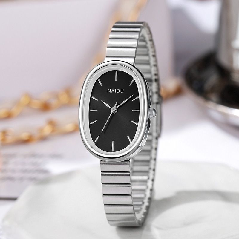Hot Sale New Fashion Ladies Watch Female Steel Belt Ins Style High-Grade Oval Steel Belt Bracelet Versatile Quartz Watch