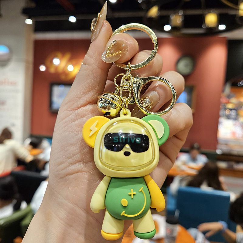 New Cartoon Light Up Bear Keychain Pendant Couple Luminous Doll Car Keychain Pendant Gift