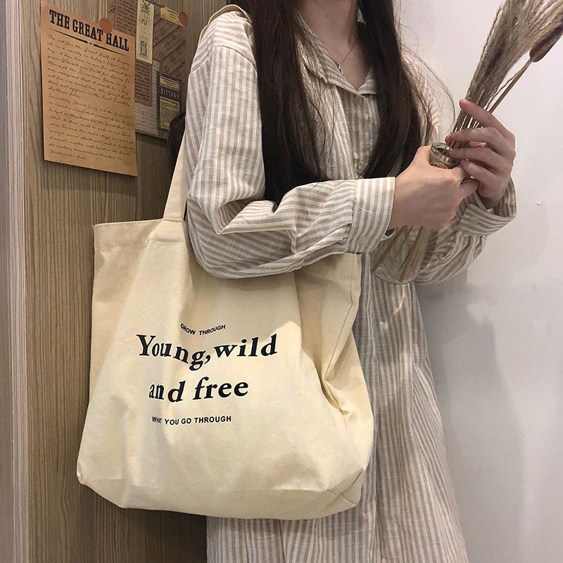 New Style Ins Messenger Bag With Monogram Canvas Bag Simple And Practical Cloth Bag Affordable Canvas Bag For Women Messenger Fashion Handbag